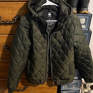 G-Star Olive Green Meefic Quilted HDD Jacket